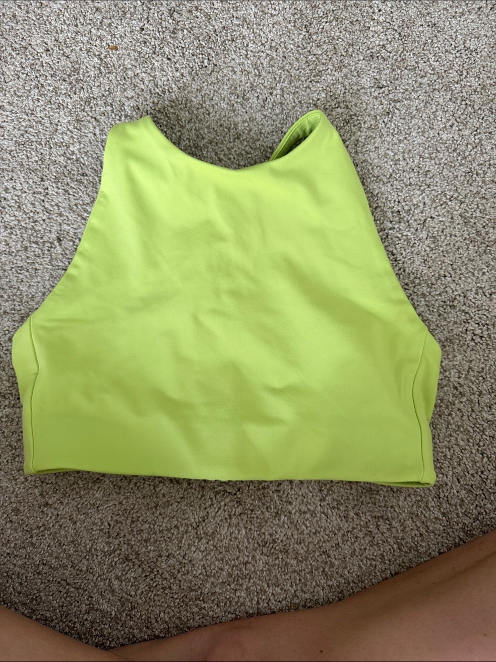 Neon Lime High Neck Crop Top sports bra